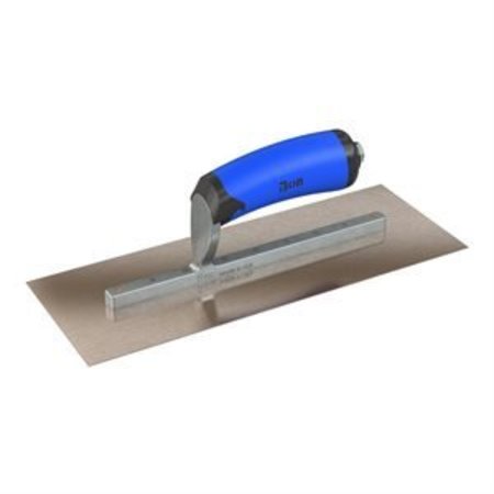 BON TOOL Golden Stainless Steel Finishing Trowel - Square End - 11-1/2" x 4-1/2" - Comfort Wave Handle 67-118